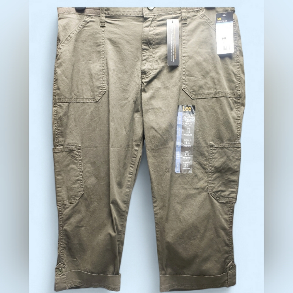 Lee Women's Olive Cargo Pants - Tactical Pocket Capris